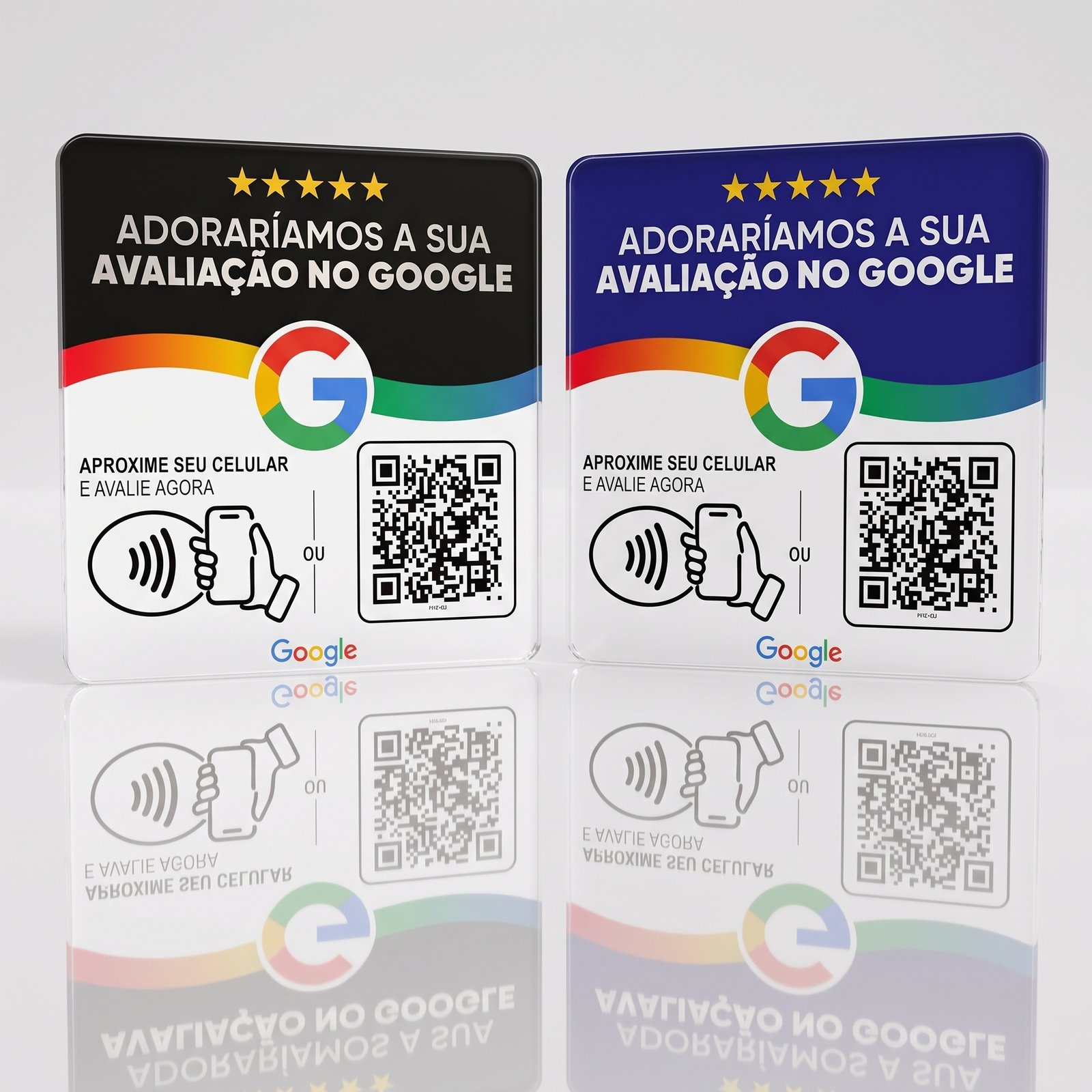 Placa 10x10 cm - Azul e Preta (Metade de cada)