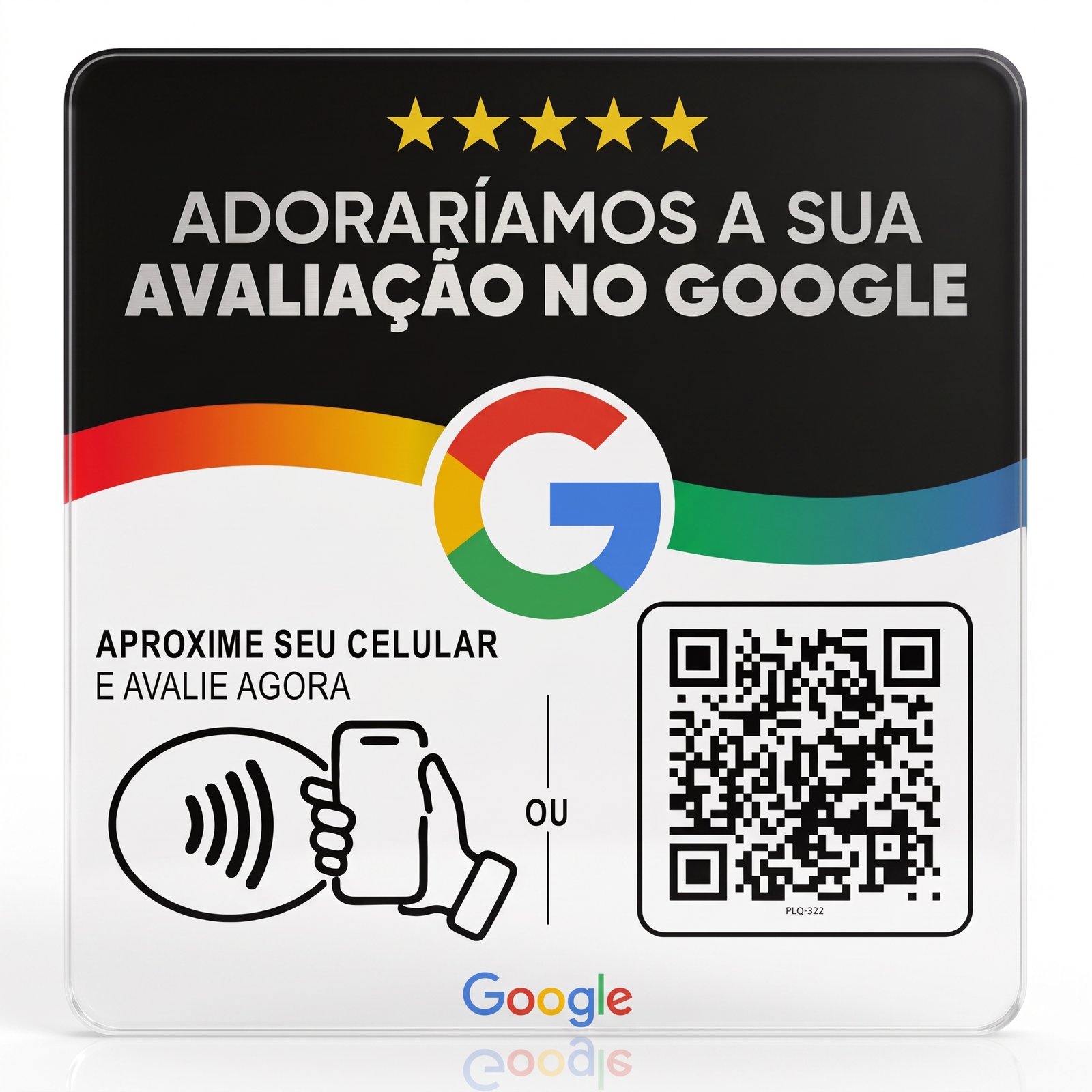 Placa 10x10 cm - Preta